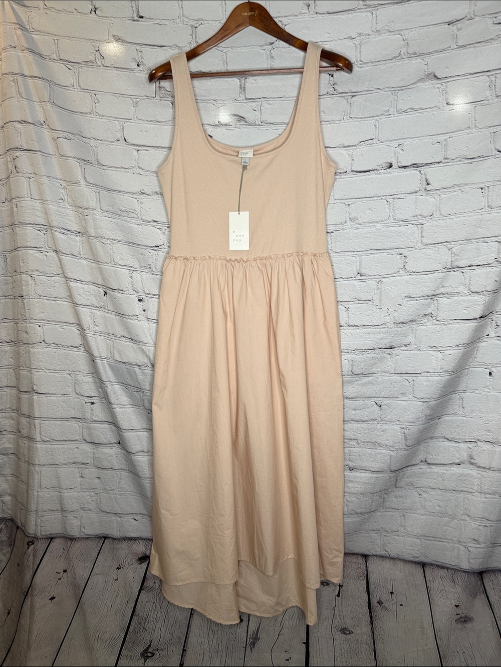 A New Day Blush Sleeveless Tank Midi Dress Size Large Brand New W/Tags